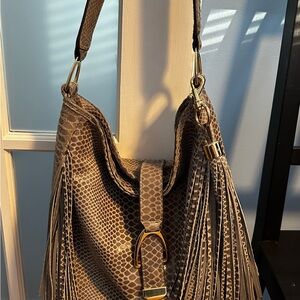 G.I.L.I. Got it Love It Python Leather Slouchy Hobo Style Bag